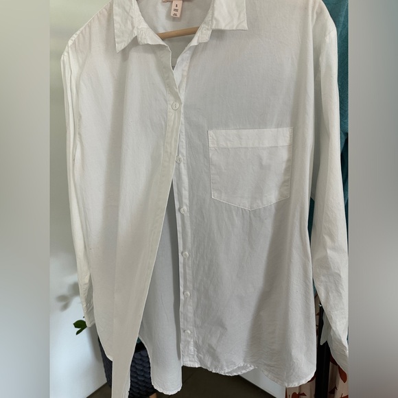 White cotton button up Top - Picture 5 of 8